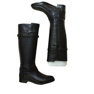 BCBGMAXAZARIA Ma Franz Black Calf Leather Riding Boots Retail $398 Size 6